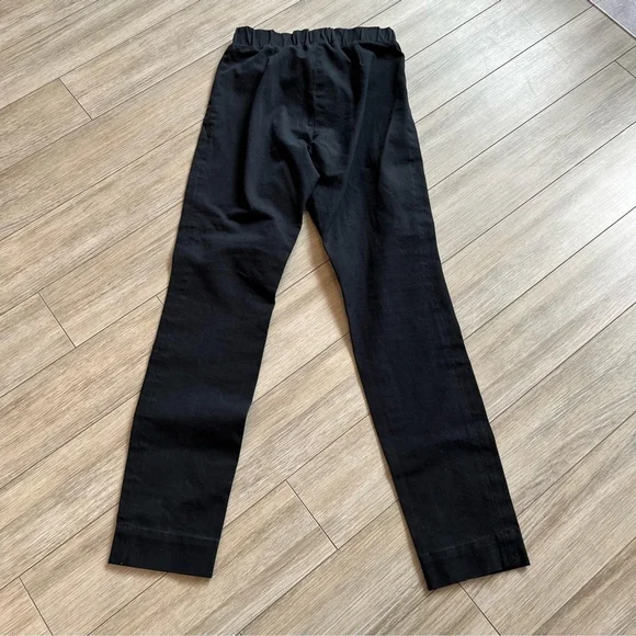 COS Black Pull On Trousers, Slim Fit Straight Leg Elasticized Waist, Size 6 - Picture 8 of 10